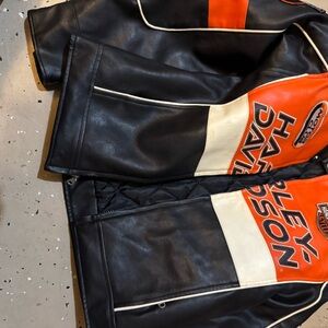 Harley-Davidson Children’s Black and Orange Leather Jacket